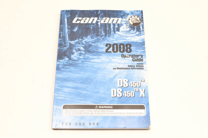 Can Am 708200098 2008 DS450 X Operator's Guide