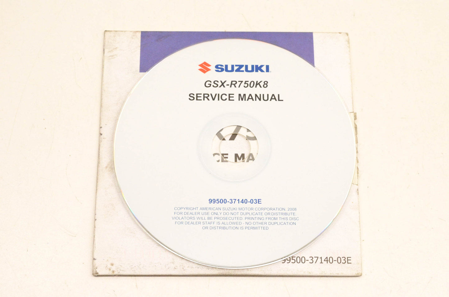 OEM Suzuki 99500-37410-03E GSX-R750K8 Service Manual CD-ROM