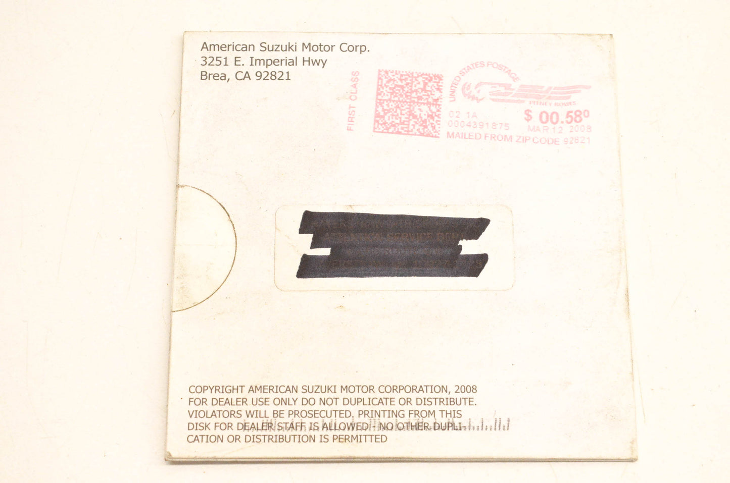 New OEM Suzuki 99500-39360-03E VLR1800 Service Manual CD-ROM NOS