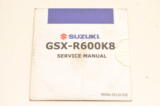 New OEM Suzuki 99500-35110-03E GSX-R600K8 Service Manual CD-ROM NOS