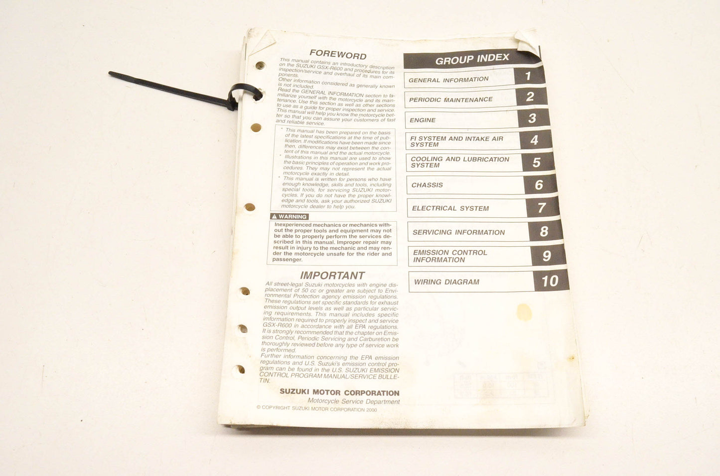 OEM Suzuki 99500-35080-03E GSX-R600 Service Manual