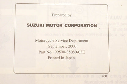 OEM Suzuki 99500-35080-03E GSX-R600 Service Manual