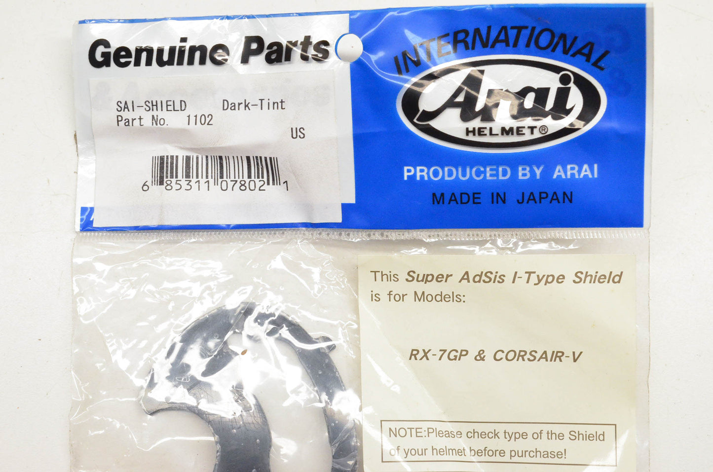 Arai 1102, 811112 Super AdSis I-Type SAI Shield NOS