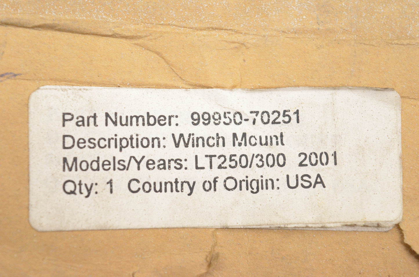 New OEM Suzuki 99950-70251 Winch Mount Plate NOS