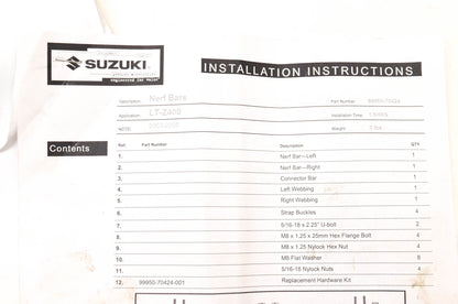 New OEM Suzuki 99950-70424 Nerf Bar Kit NOS