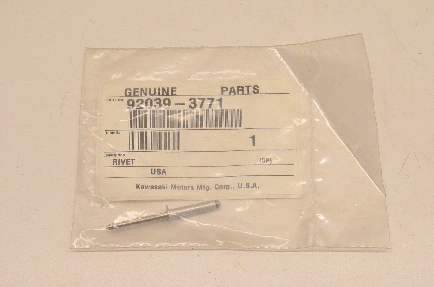 New OEM Kawasaki 92039-3771 Rivet NOS