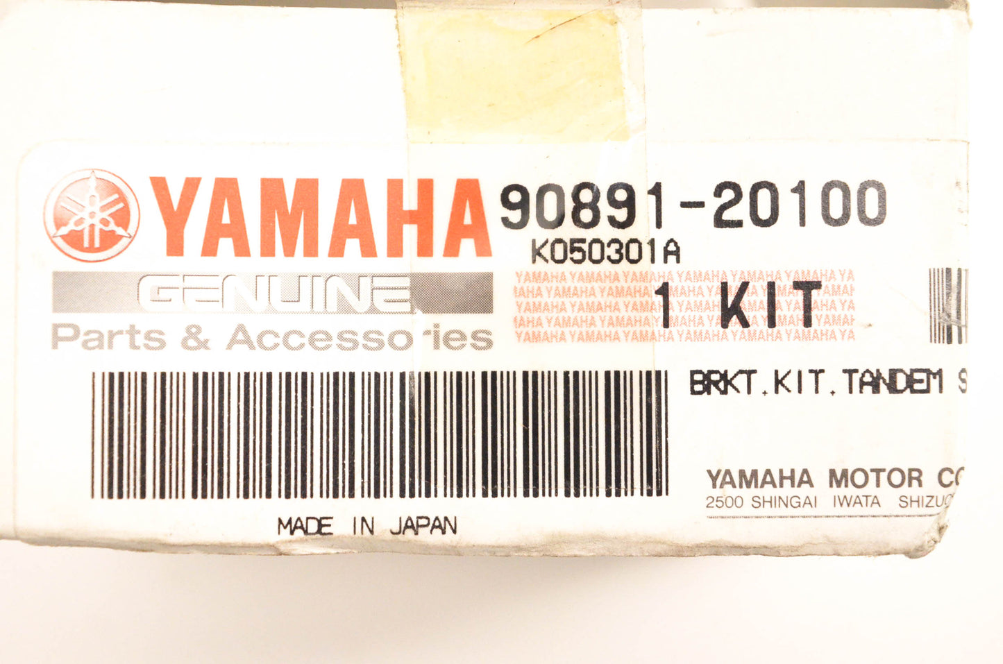 New OEM Yamaha 90891-20100-00 Tandem Bracket Kit NOS