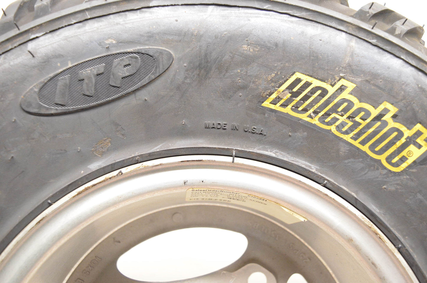 ITP KIT-450L Holeshot XCR AT22x7-10 4 Hole Silver Rim Tire NOS