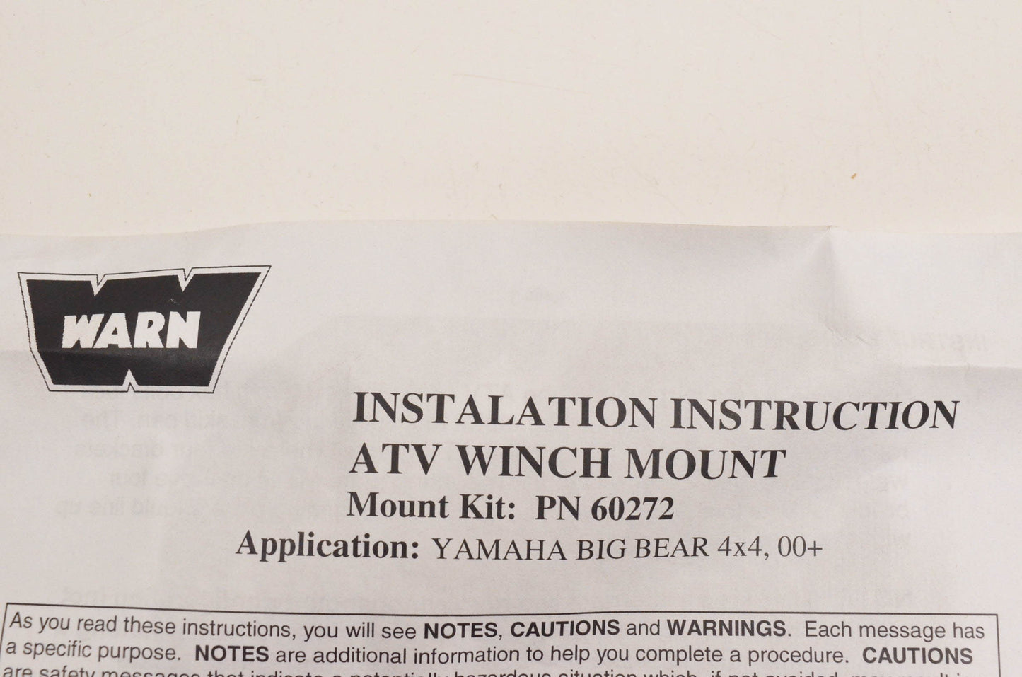 Warn 60272, W60272 Winch Mount Kit NOS