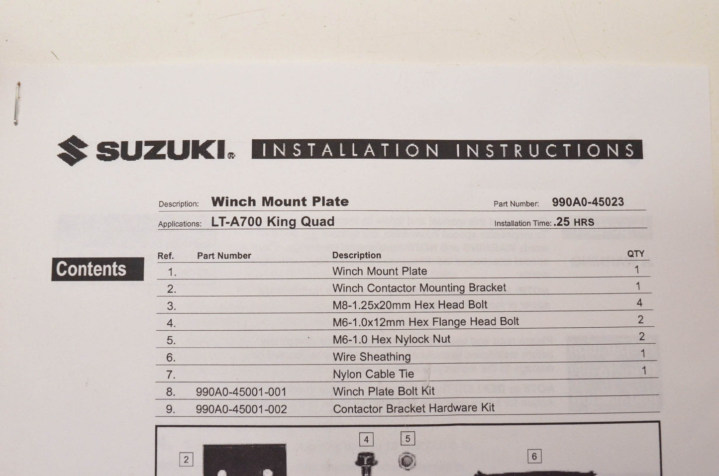 Warn 79380, W79380, 990A0-45068 Winch Mount Kit NOS