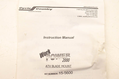 Cycle Country 15-5600 ATV Blade Mount Kit NOS