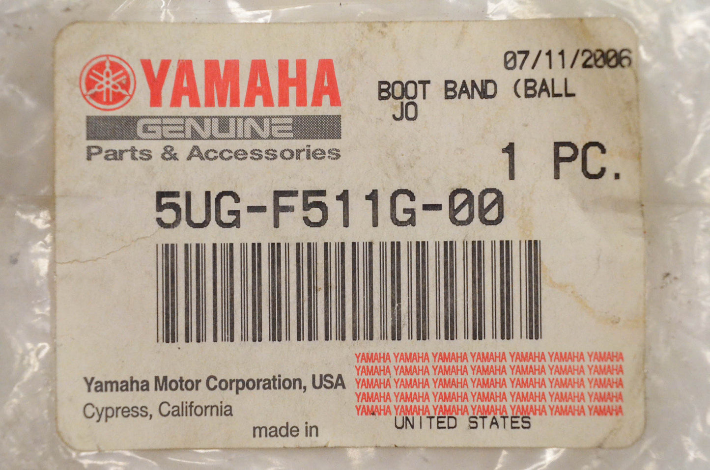 New OEM Yamaha 5UG-F511G-00-00 Boot Band NOS