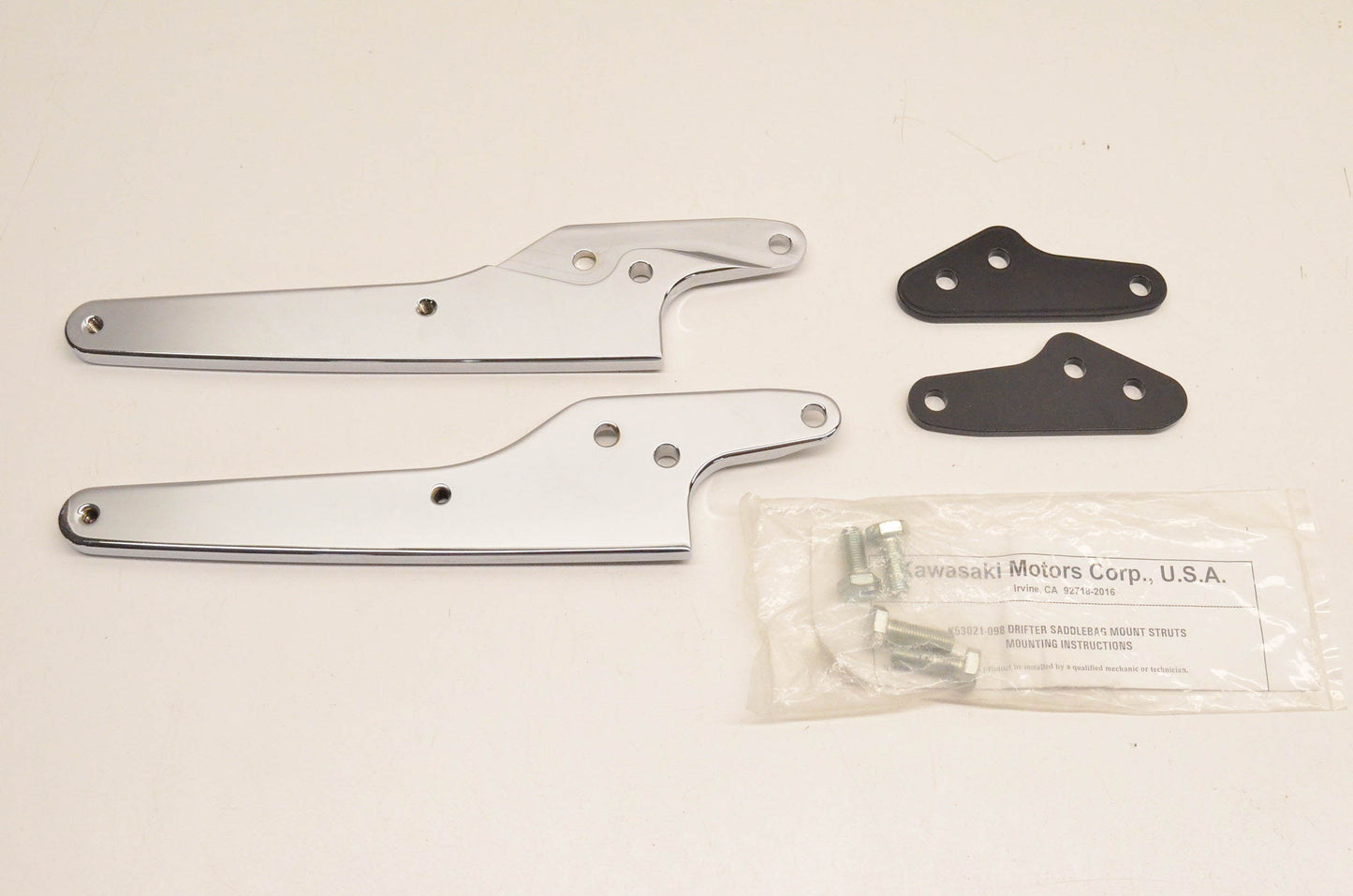 New OEM Kawasaki K53021-101 Chrome Saddlebag Mount Strut Kit NOS