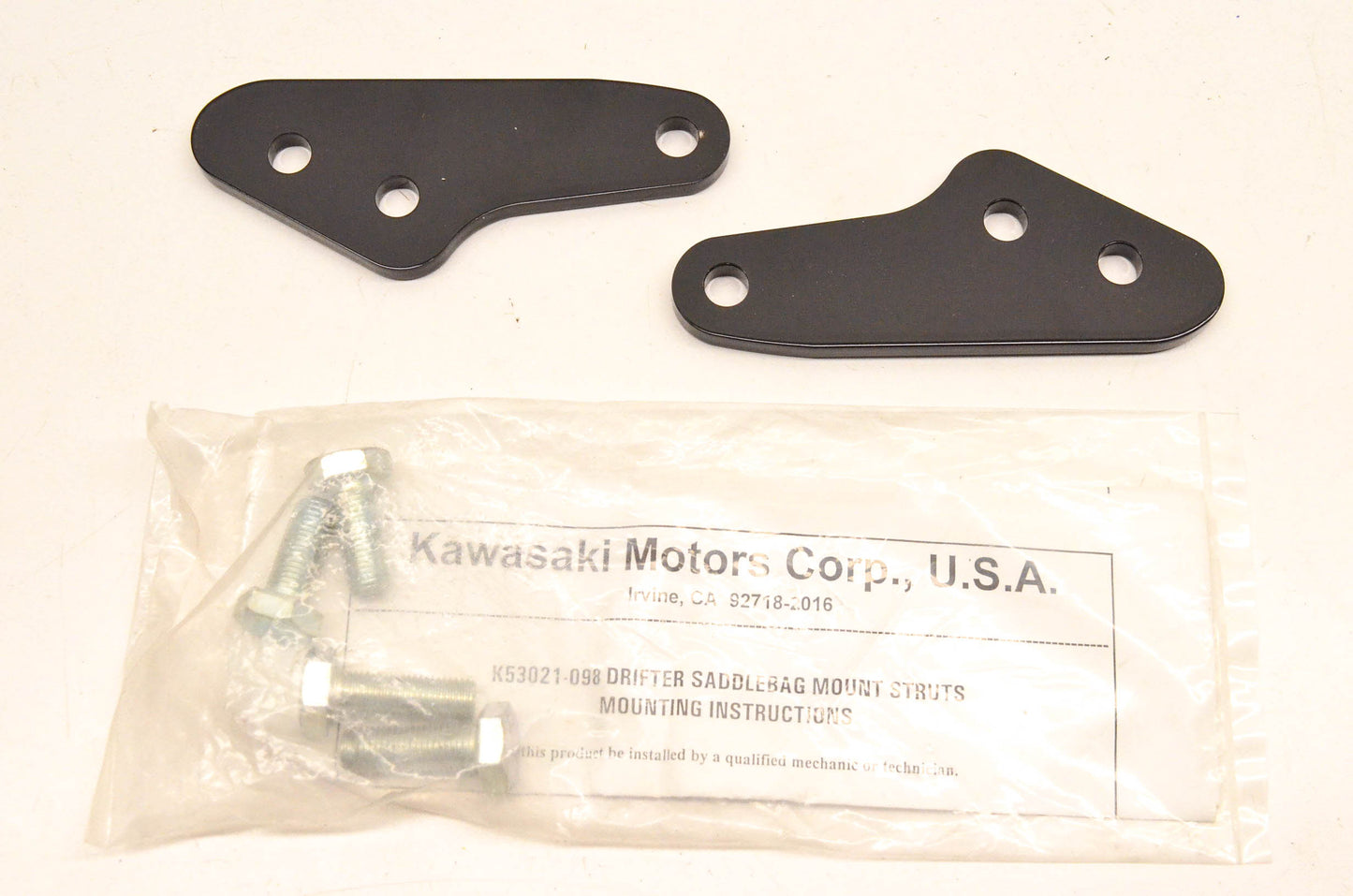 New OEM Kawasaki K53021-101 Chrome Saddlebag Mount Strut Kit NOS