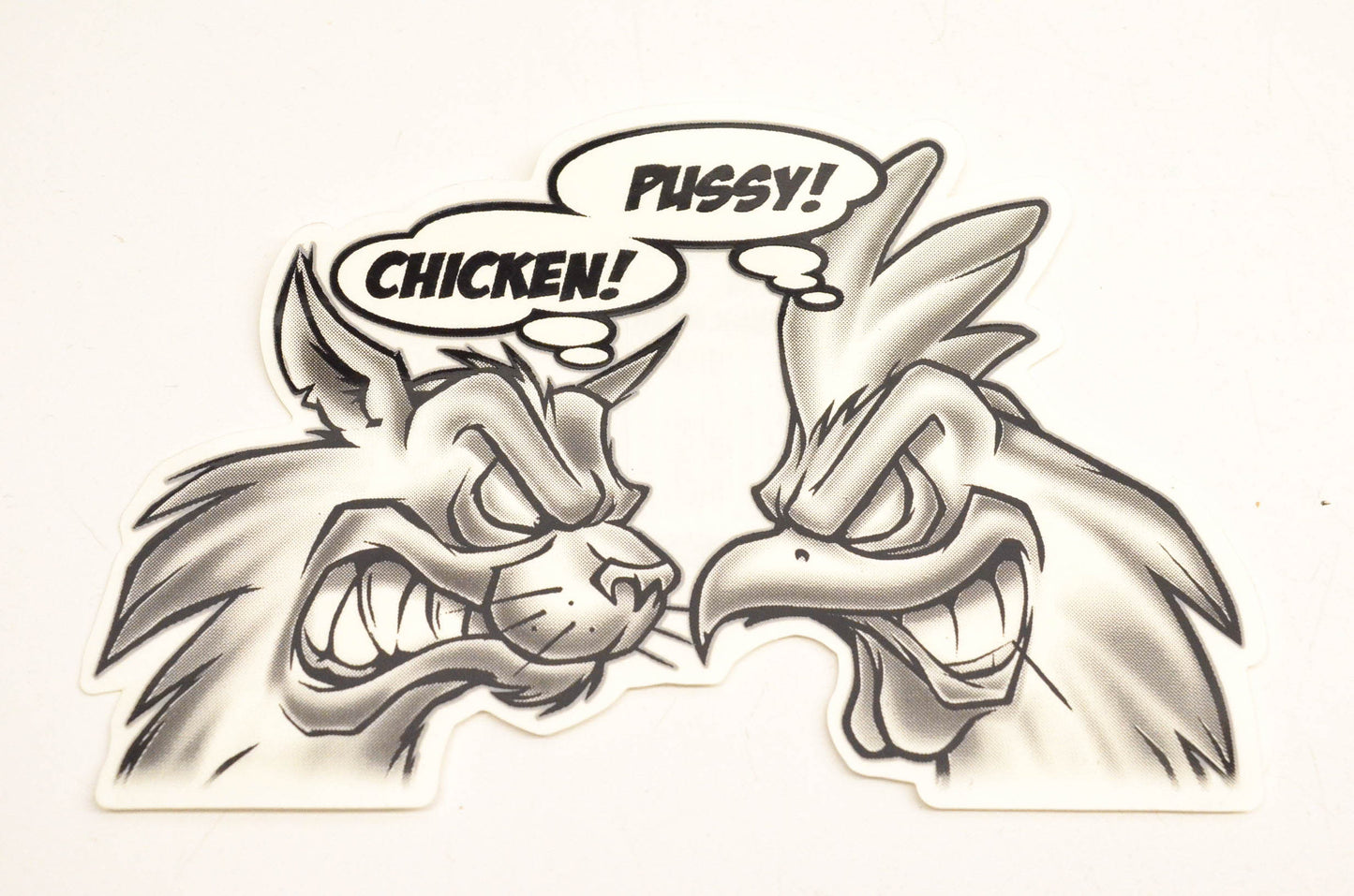 Aftermarket DA2047IN Chicken Pussy Decal Black/White 6"x4". NOS