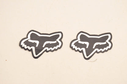 Fox Racing Mini Fox Logo Decal Black/Silver 2"x1". Qty 2 NOS