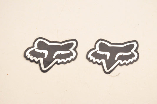 Fox Racing Mini Fox Logo Decal Black/Silver 2"x1". Qty 2 NOS