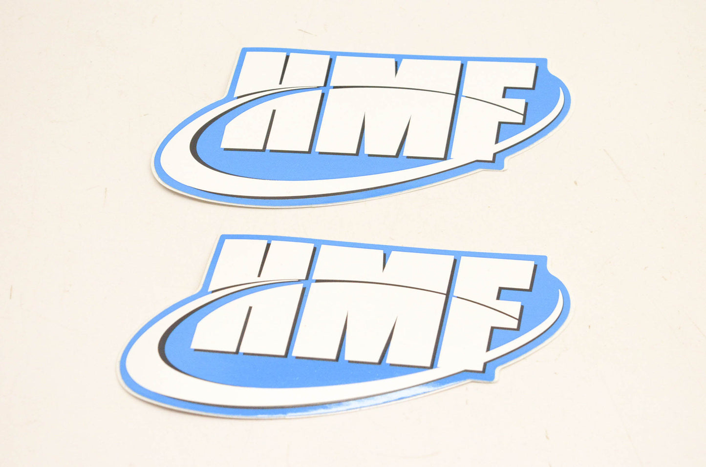 HMF Blue Logo Decal 5"x2". Qty 2 NOS