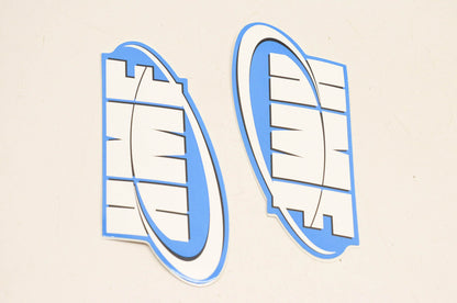 HMF Blue Logo Decal 5"x2". Qty 2 NOS