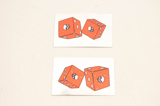 Aftermarket Skull and Dice Decals 2"x1.5". Qty 2 NOS