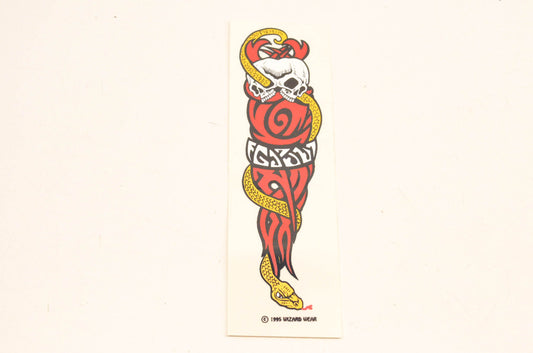 Wizard Wear Skull And Snake Tribal Decal 2"x6". NOS