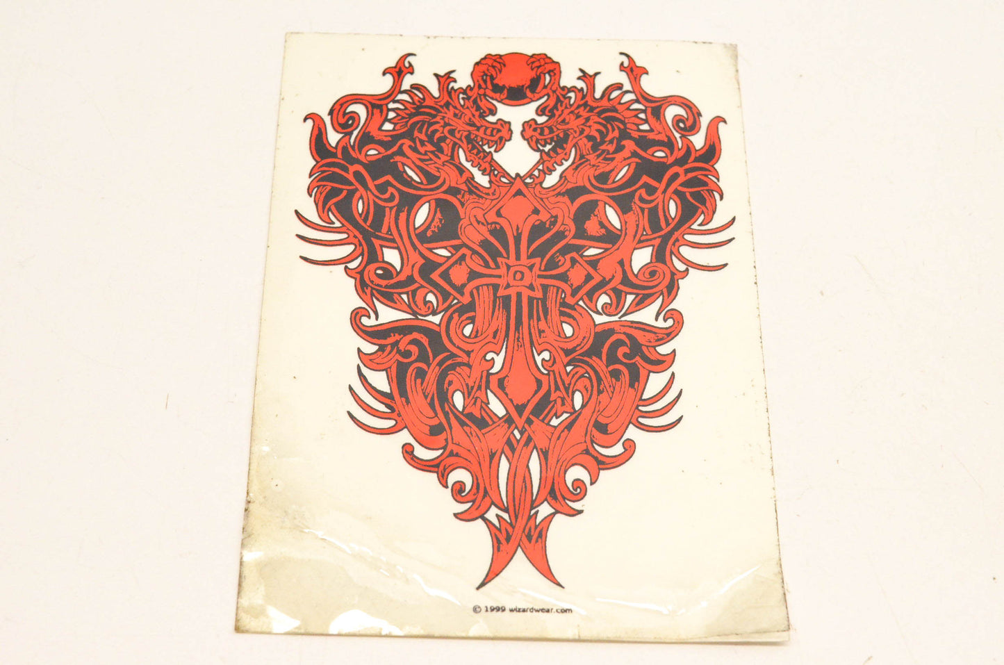 Wizard Wear Red Dragon And Cross Decal 4.5"x6". NOS