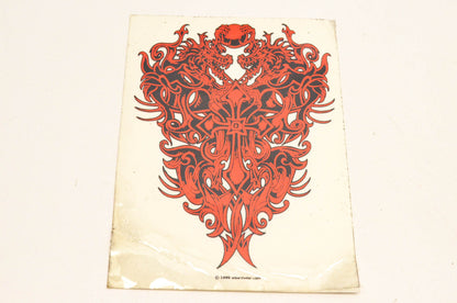 Wizard Wear Red Dragon And Cross Decal 4.5"x6". NOS