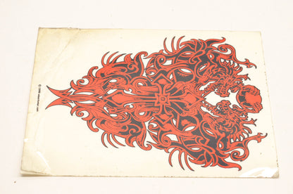 Wizard Wear Red Dragon And Cross Decal 4.5"x6". NOS
