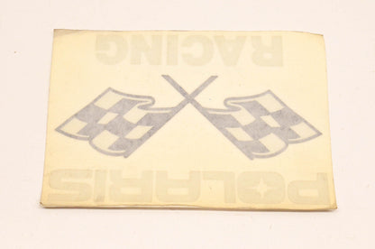 New OEM Polaris Racing Checkered Flag Decal 4"x6". NOS
