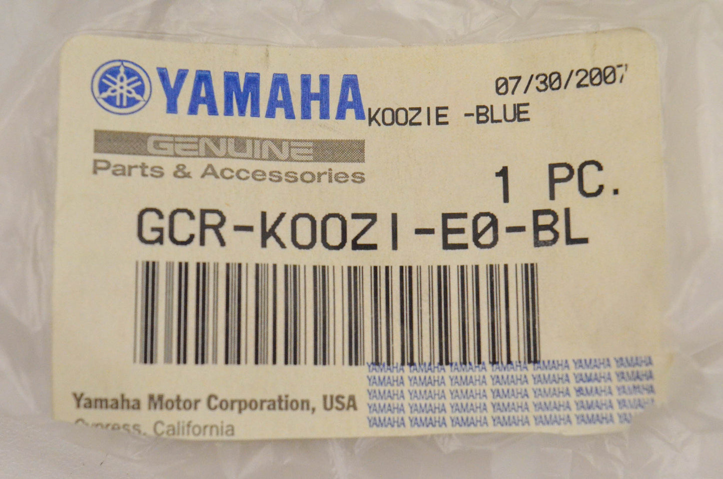 New OEM Yamaha GCR-KOOZI-E0-BL Koozi Blue NOS