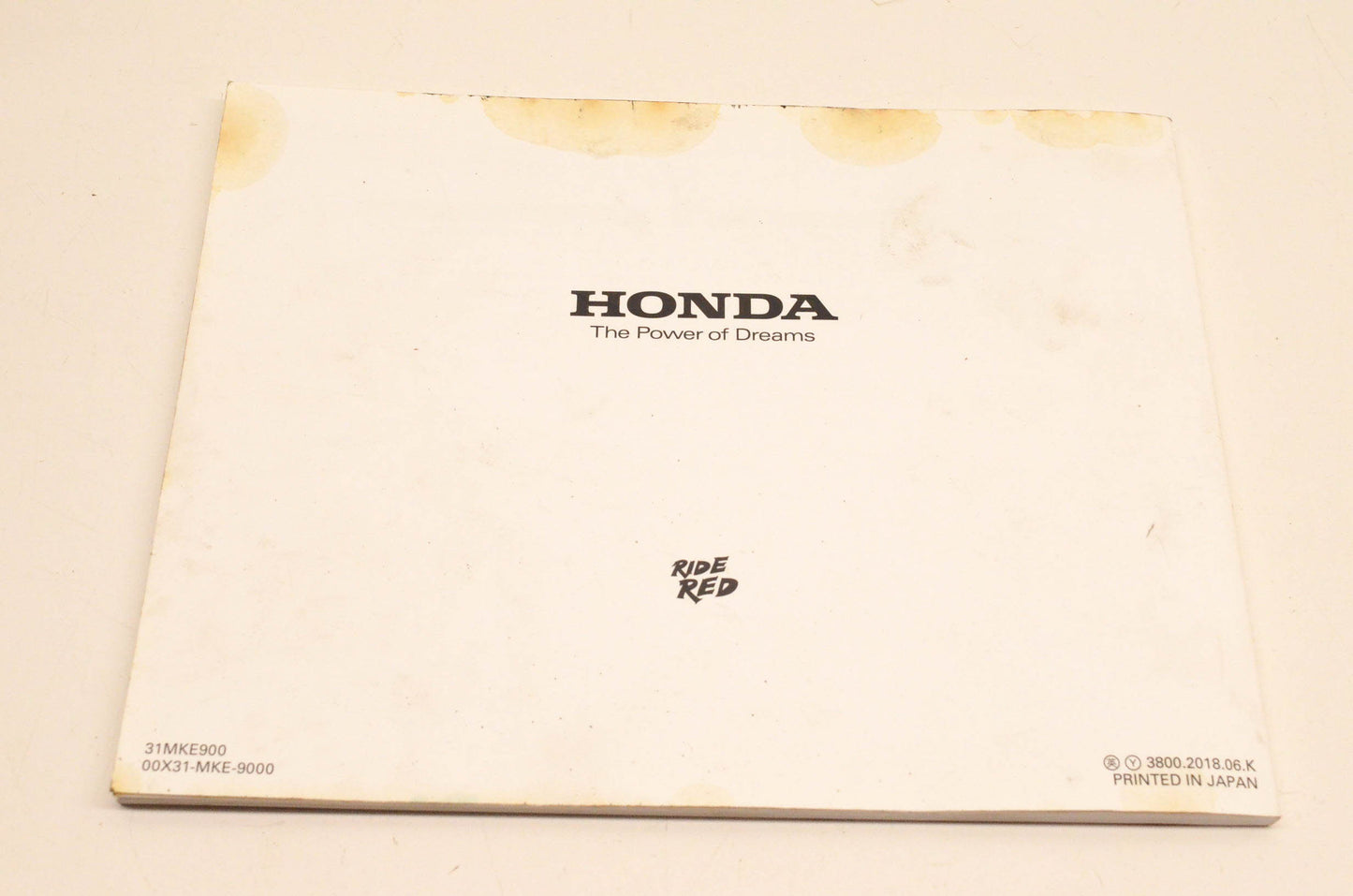 OEM Honda 31MKE900 CRF450L Owner's Manual And Offroad Handbook