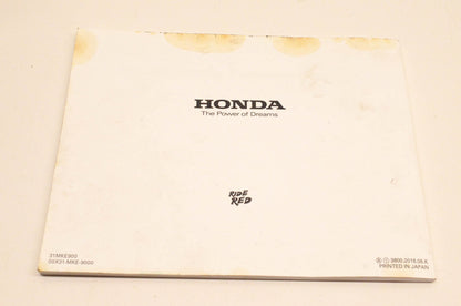 OEM Honda 31MKE900 CRF450L Owner's Manual And Offroad Handbook