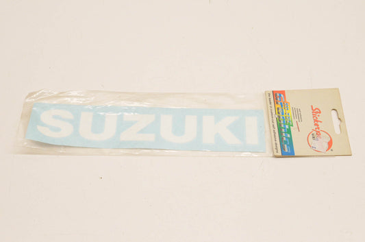 Sticker Point 107026, ST107026 White Suzuki Logo Decal Approx. Size 9"x2" NOS