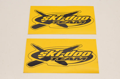 Aftermarket Yellow Team Stickers 4"x8". Qty 2 NOS