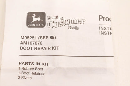 New OEM John Deere AM107076 Boot Repair Kit NOS