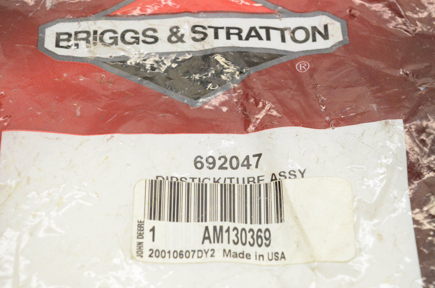 New OEM Briggs & Stratton 692047, AM130369 Dipstick Tube Assembly NOS