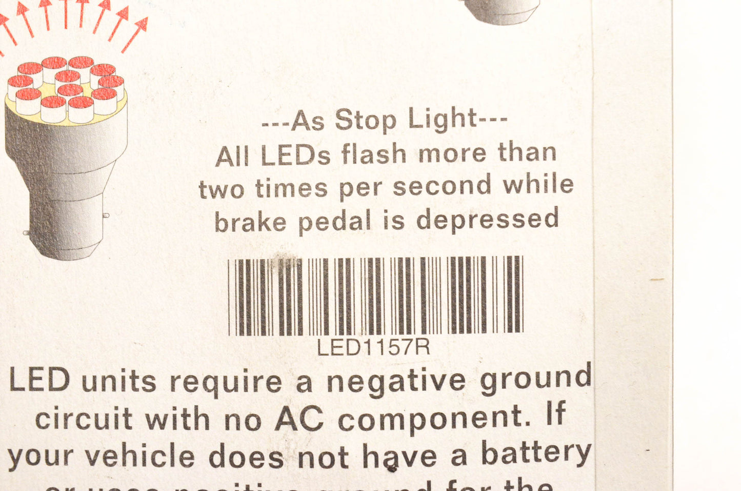 Aftermarket LED1157R Rotating Pulsating Red 1157 LED Bulb NOS