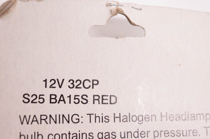 Eagleye Auto Tech S25 S25 BA15S Red 12v 32CP Bulbs Qty 2 NOS
