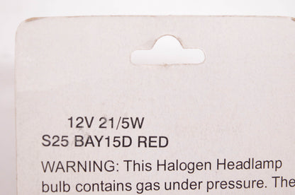Eagleye Auto Tech S25 S25 BAY15D Red 12V 21/5W Bulbs Qty 2 NOS