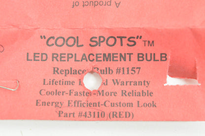 Wixtech 43110 Cool Spots 1157 Red LED Bulb NOS