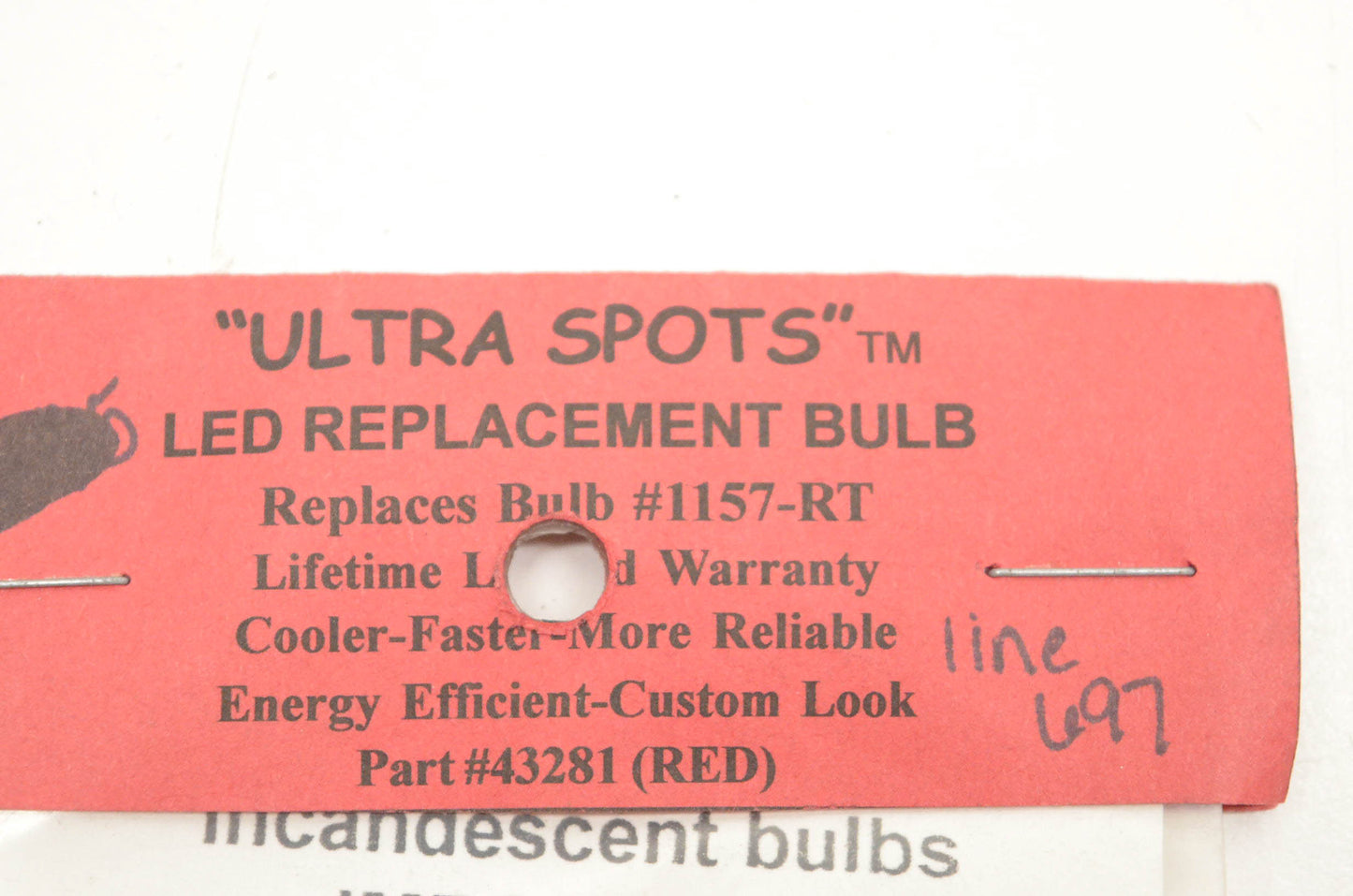 Wixtech 43283 Ultra Spots 1157-RT Red LED Bulb NOS