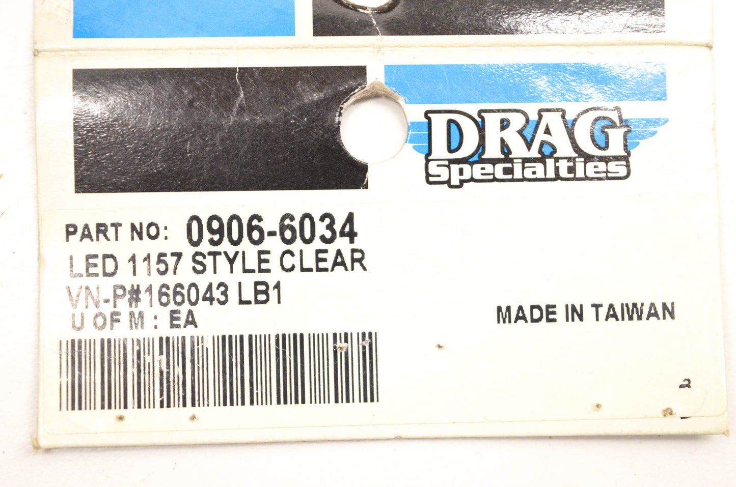 Drag Specialties 0906-6034, 166043 1157 LED Clear Bulb NOS