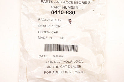 New OEM Arctic Cat 8410-830 Black Cap Screws Qty 2 NOS