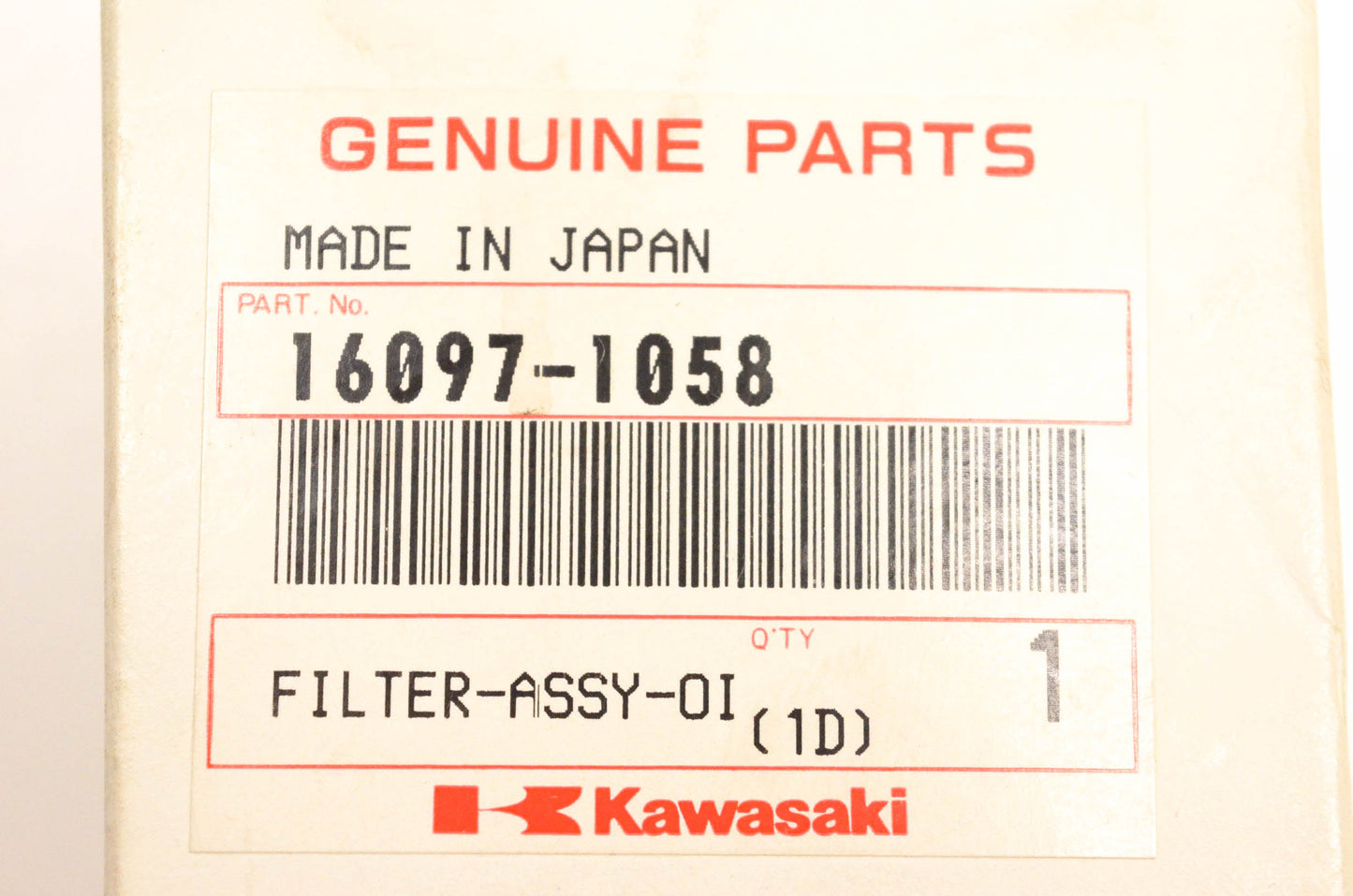 New OEM Kawasaki 16097-1058 Oil Filter Assembly NOS