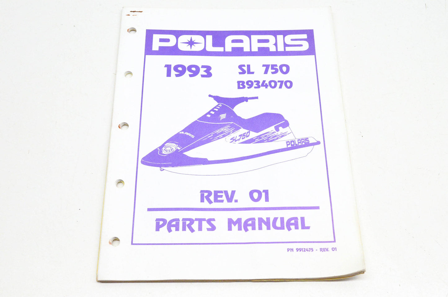 OEM Polaris 9912475, B934070 1993 SL750 Parts Manual