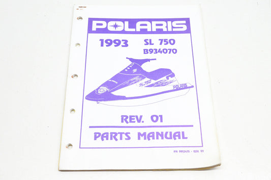 OEM Polaris 9912475, B934070 1993 SL750 Parts Manual