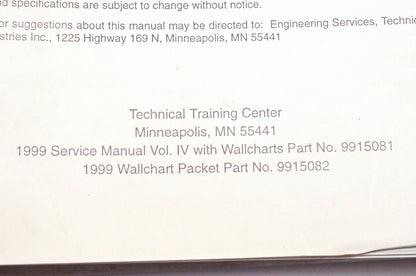 OEM Polaris 1999 Snowmobile Service Manual Volume 4 And Wallchart Packet