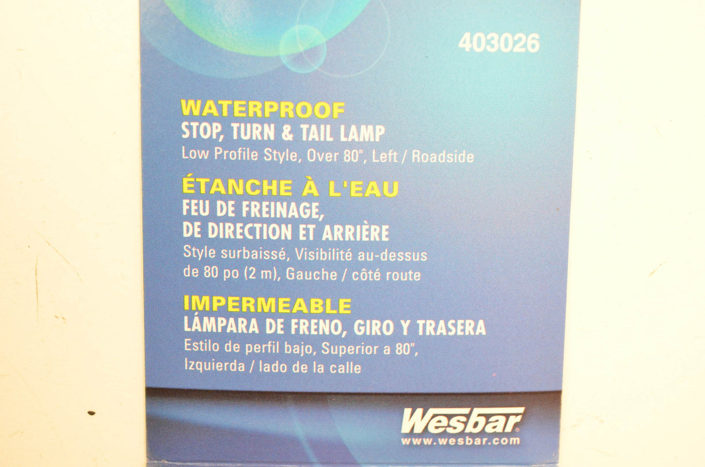 Wesbar 403026, 1706-0120 Waterproof Stop Turn Tail Lamp