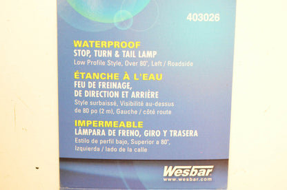 Wesbar 403026, 1706-0120 Waterproof Stop Turn Tail Lamp