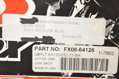 Factory Effex FX06-64126, 64126 Pre Cut Number Plate Black Background Kit NOS